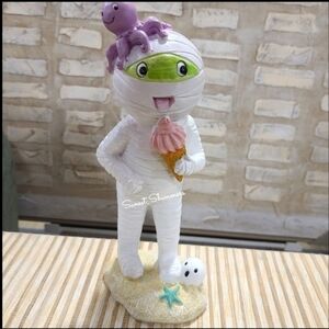 Halloween Summerween Mummy Enjoying Ice Cream on the Beach Ghost Octopus Decor